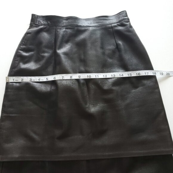 Vintage black brown tiered leather skirt - Picture 8 of 11